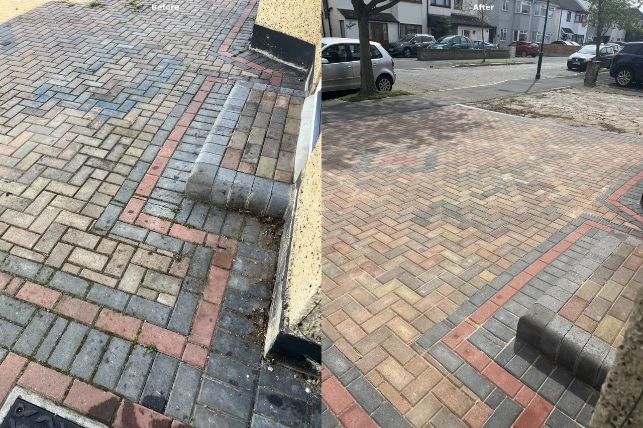 Pressure washing patio and driveway in Southend
